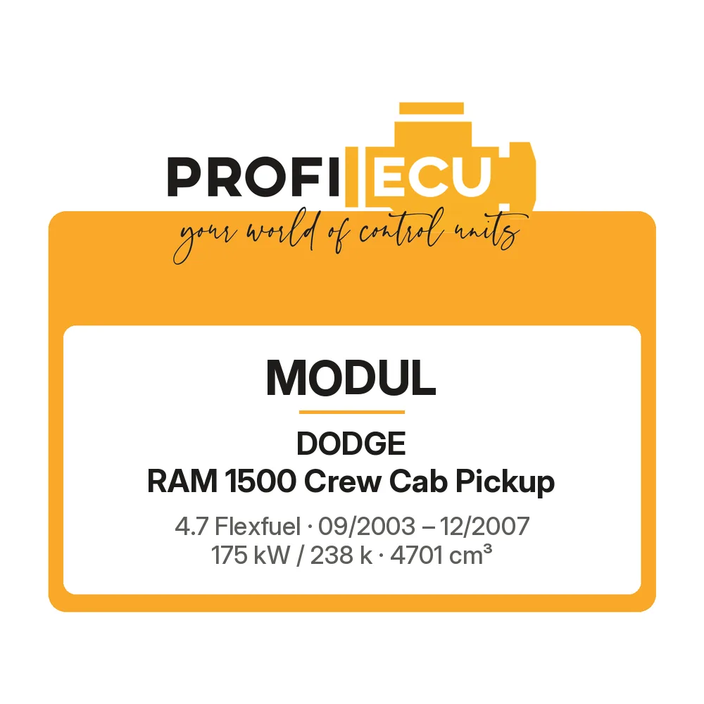 Etiketa ProfiECU: Modul pro Dodge RAM 1500 Crew Cab Pickup 4.7 Flexfuel 175 kW