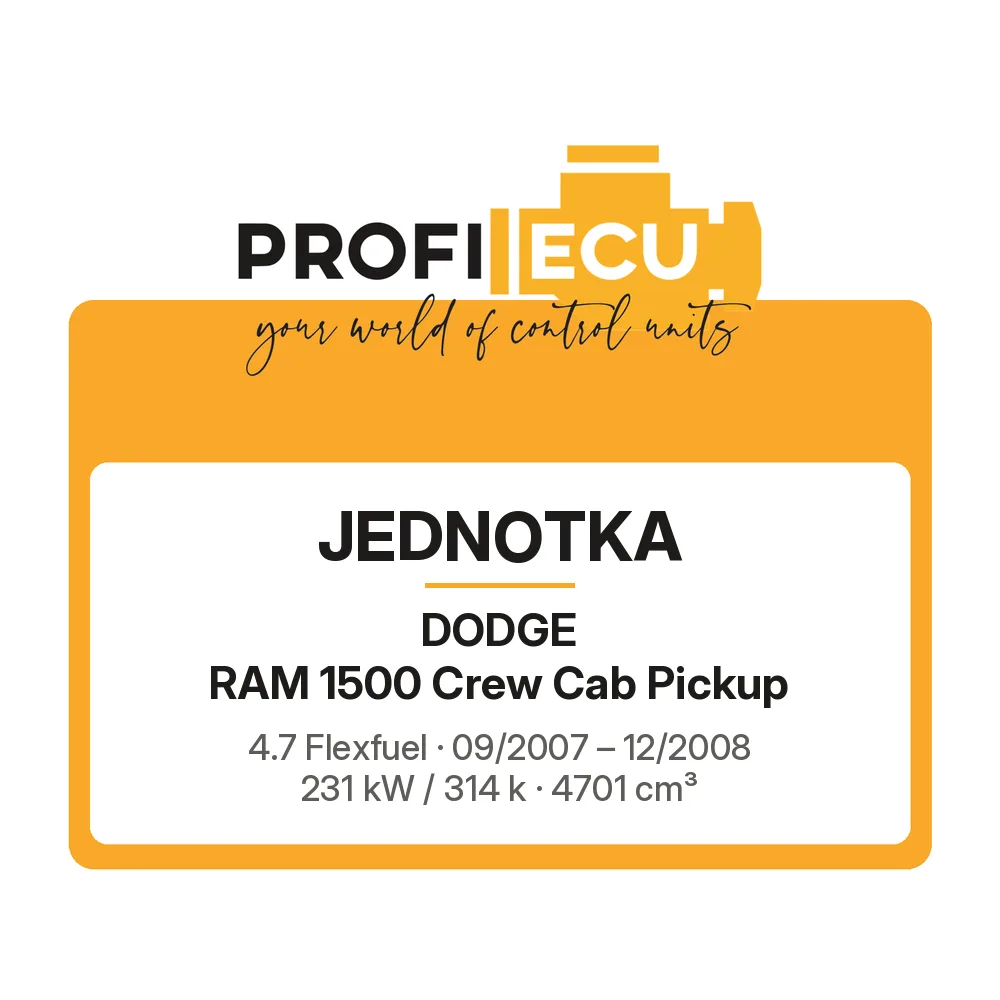Etiketa ProfiECU: Jednotka pro Dodge RAM 1500 Crew Cab Pickup 4.7 Flexfuel 231 kW
