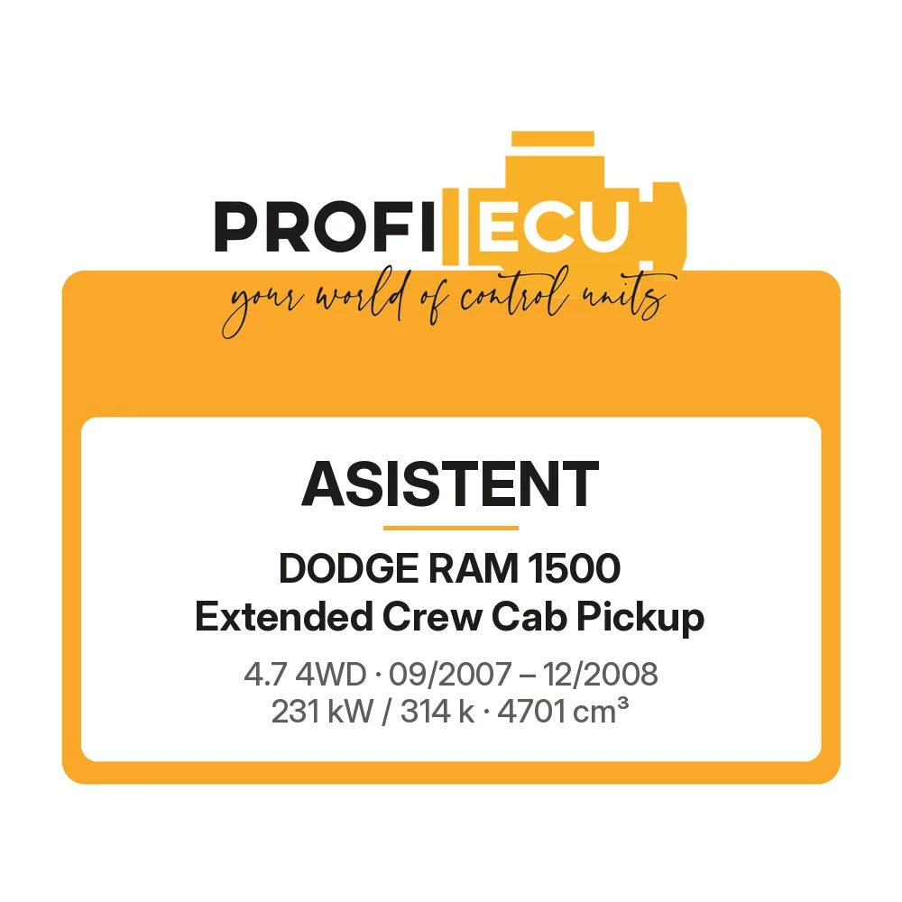 Etiketa ProfiECU: ASISTENT pro Dodge RAM 1500 Extended Crew Cab Pickup 4.7 4WD 231 kW