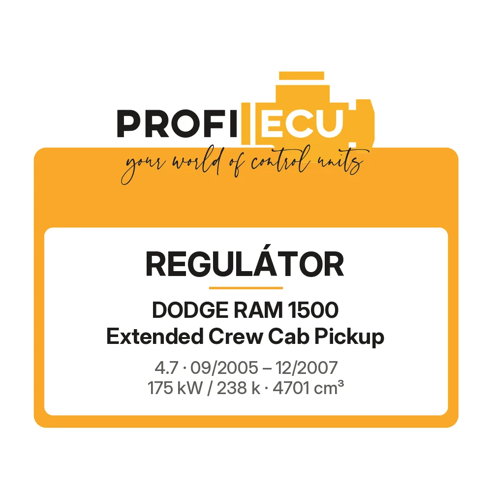 Etiketa ProfiECU: Regulátor pro Dodge RAM 1500 Extended Crew Cab Pickup 4.7 175 kW
