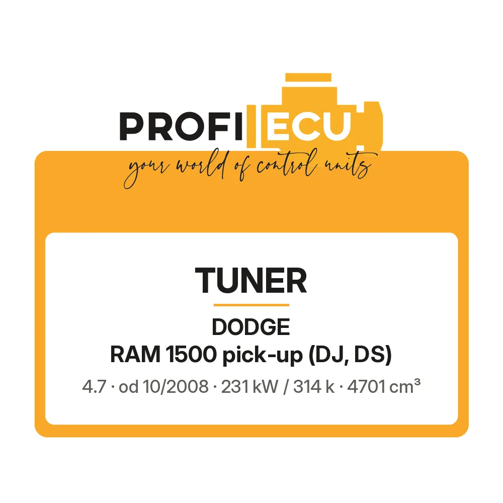 Etiketa ProfiECU: Tuner pro Dodge RAM 1500 pick-up 4.7 231 kW