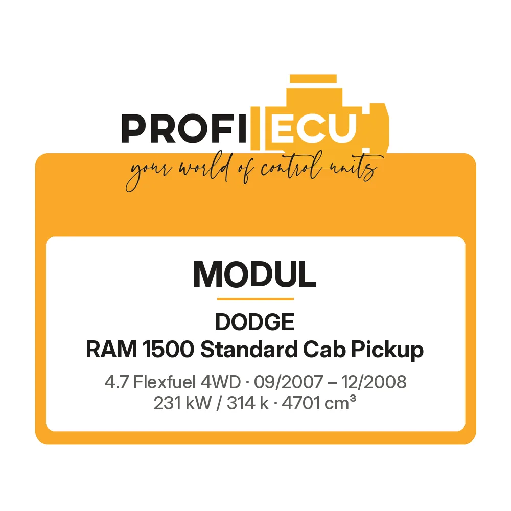 Etiketa ProfiECU: Modul pro Dodge RAM 1500 Standard Cab Pickup 4.7 Flexfuel 4WD 231 kW