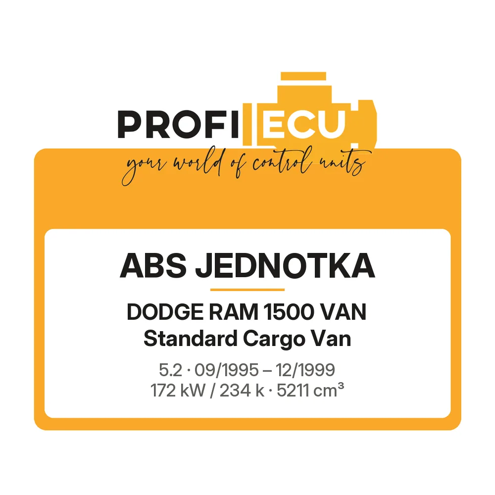 Etiketa ProfiECU: ABS jednotka pro Dodge RAM 1500 VAN Standard Cargo Van 5.2 172 kW