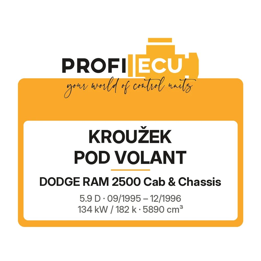 Etiketa ProfiECU: Kroužek pod volant pro Dodge RAM 2500 Cab & Chassis 5.9 D 134 kW