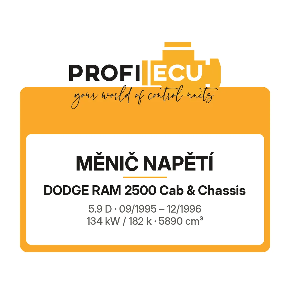 Etiketa ProfiECU: Měnič napětí pro Dodge RAM 2500 Cab & Chassis 5.9 D 134 kW