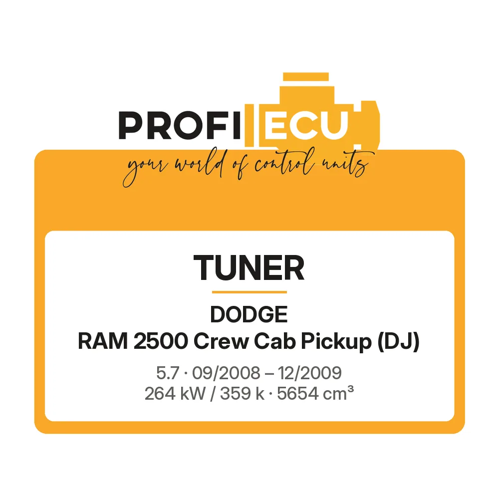 Etiketa ProfiECU: Tuner pro Dodge RAM 2500 Crew Cab Pickup 5.7 264 kW