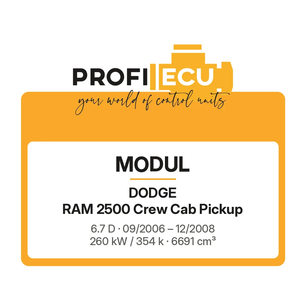 Etiketa ProfiECU: Modul pro Dodge RAM 2500 Crew Cab Pickup 6.7 D 260 kW