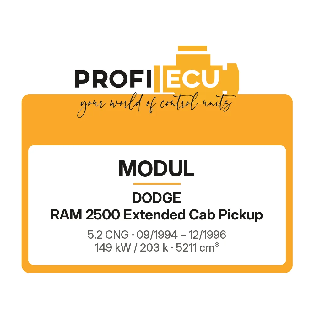 Etiketa ProfiECU: Modul pro Dodge RAM 2500 Extended Cab Pickup 5.2 CNG 149 kW