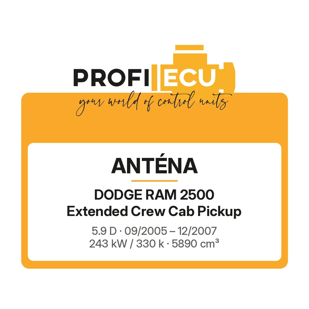 Etiketa ProfiECU: Anténa pro Dodge RAM 2500 Extended Crew Cab Pickup 5.9 D 243 kW