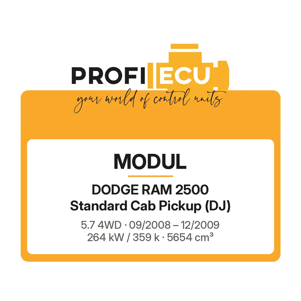 Etiketa ProfiECU: Modul pro Dodge RAM 2500 Standard Cab Pickup 5.7 4WD 264 kW