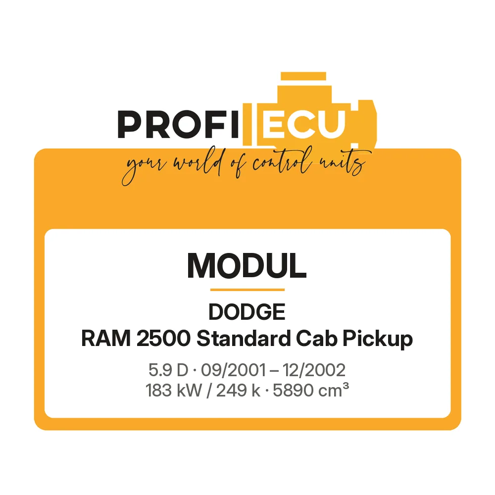 Etiketa ProfiECU: Modul pro Dodge RAM 2500 Standard Cab Pickup 5.9 D 183 kW