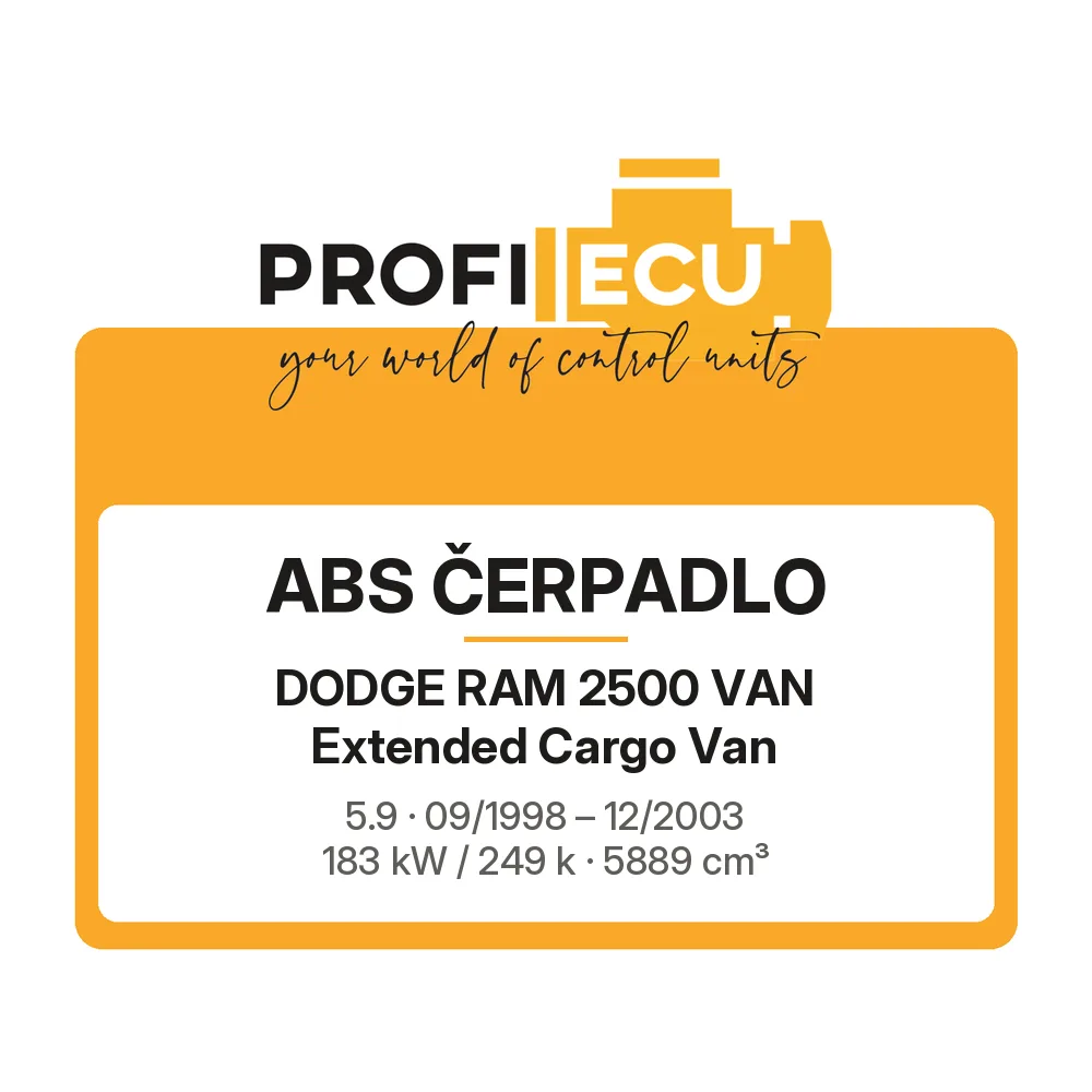 Etiketa ProfiECU: ABS čerpadlo pro Dodge RAM 2500 VAN Extended Cargo Van 5.9 183 kW