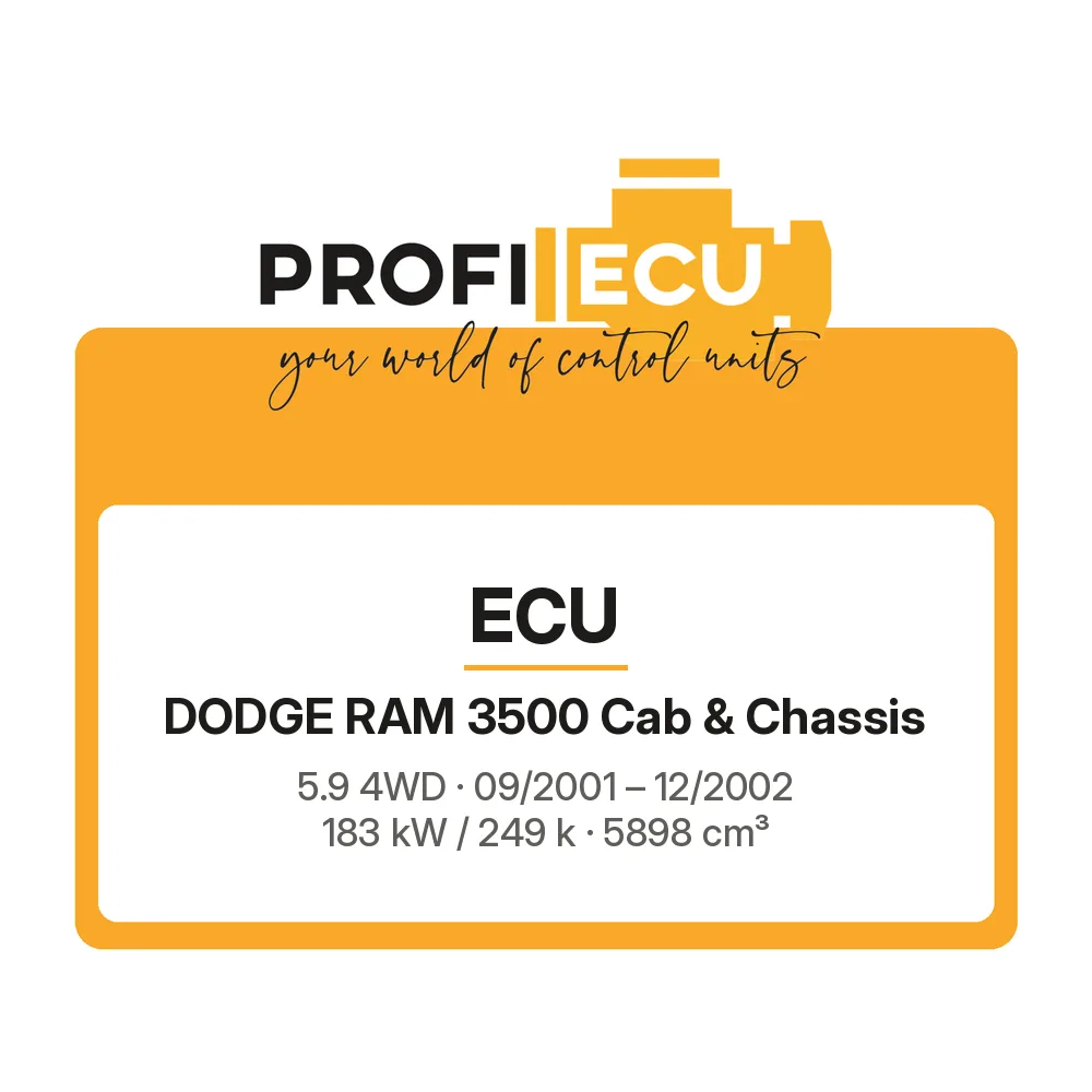 Etiketa ProfiECU: ECU pro Dodge RAM 3500 Cab & Chassis 5.9 4WD 183 kW