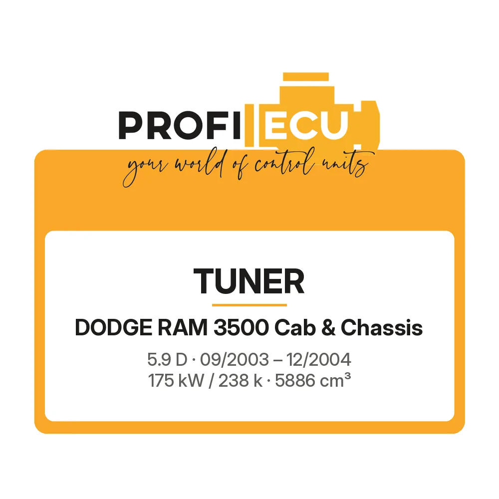 Etiketa ProfiECU: Tuner pro Dodge RAM 3500 Cab & Chassis 5.9 D 175 kW