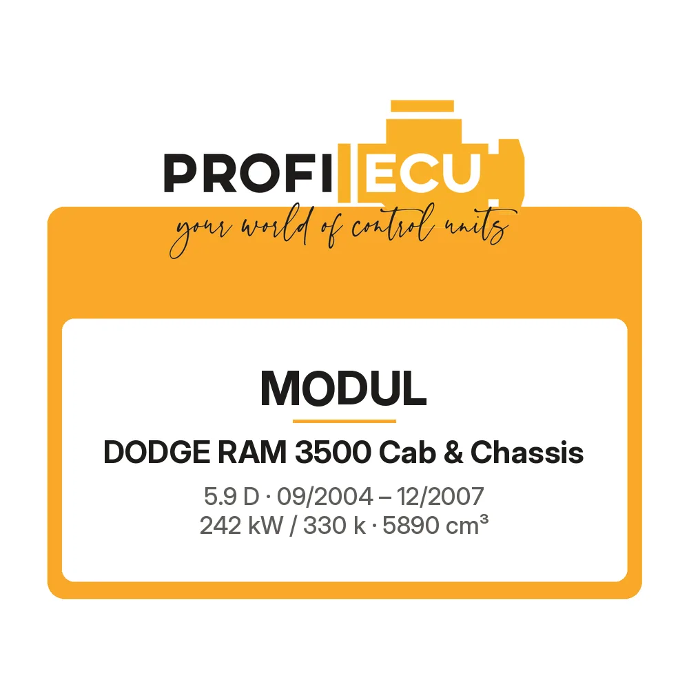 Etiketa ProfiECU: Modul pro Dodge RAM 3500 Cab & Chassis 5.9 D 242 kW