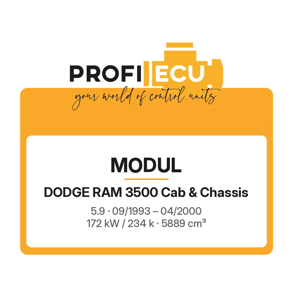 Etiketa ProfiECU: Modul pro Dodge RAM 3500 Cab & Chassis 5.9 172 kW
