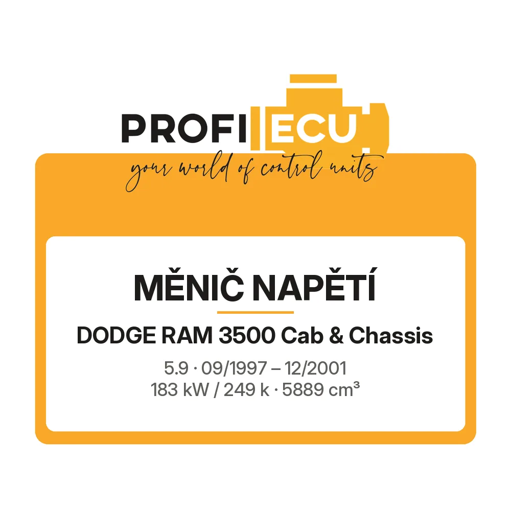 Etiketa ProfiECU: Měnič napětí pro Dodge RAM 3500 Cab & Chassis 5.9 183 kW