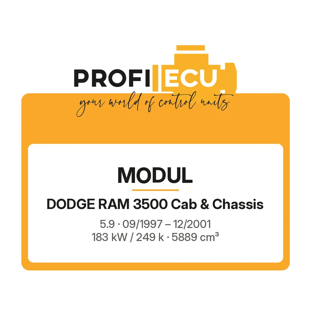 Etiketa ProfiECU: Modul pro Dodge RAM 3500 Cab & Chassis 5.9 183 kW