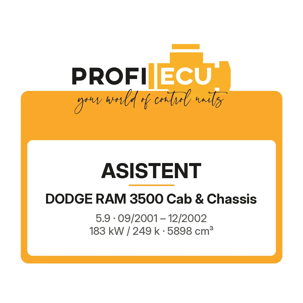 Etiketa ProfiECU: ASISTENT pro Dodge RAM 3500 Cab & Chassis 5.9 183 kW