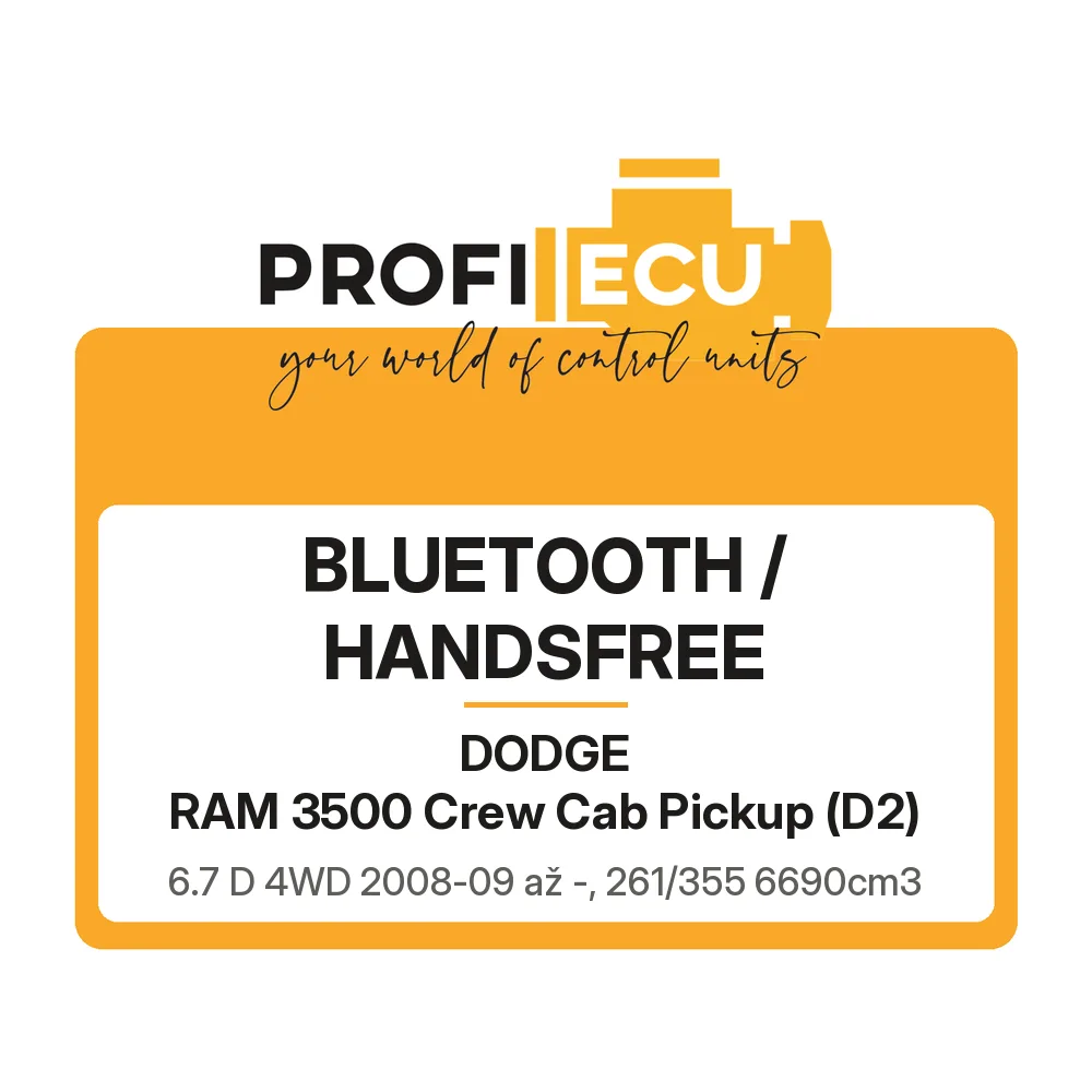 Etiketa ProfiECU: Bluetooth / Handsfree pro Dodge RAM 3500 Crew Cab Pickup 6.7 D 4WD 261 kW