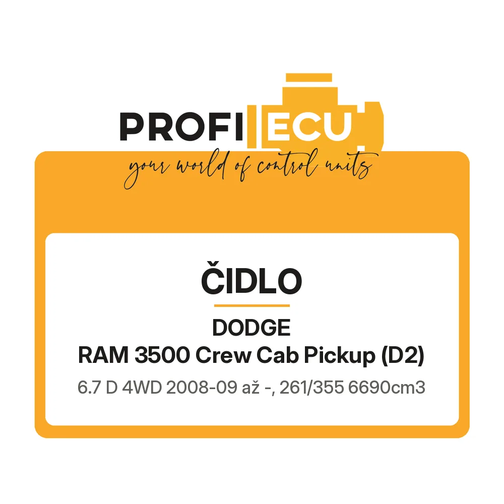 Etiketa ProfiECU: Čidlo pro Dodge RAM 3500 Crew Cab Pickup 6.7 D 4WD 261 kW