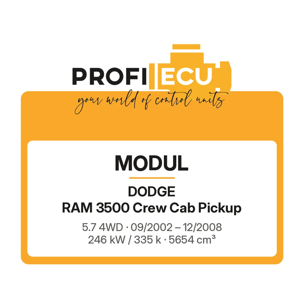 Etiketa ProfiECU: Modul pro Dodge RAM 3500 Crew Cab Pickup 5.7 4WD 246 kW