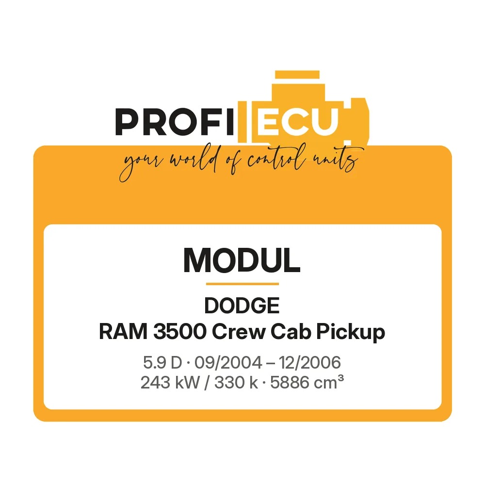 Etiketa ProfiECU: Modul pro Dodge RAM 3500 Crew Cab Pickup 5.9 D 243 kW