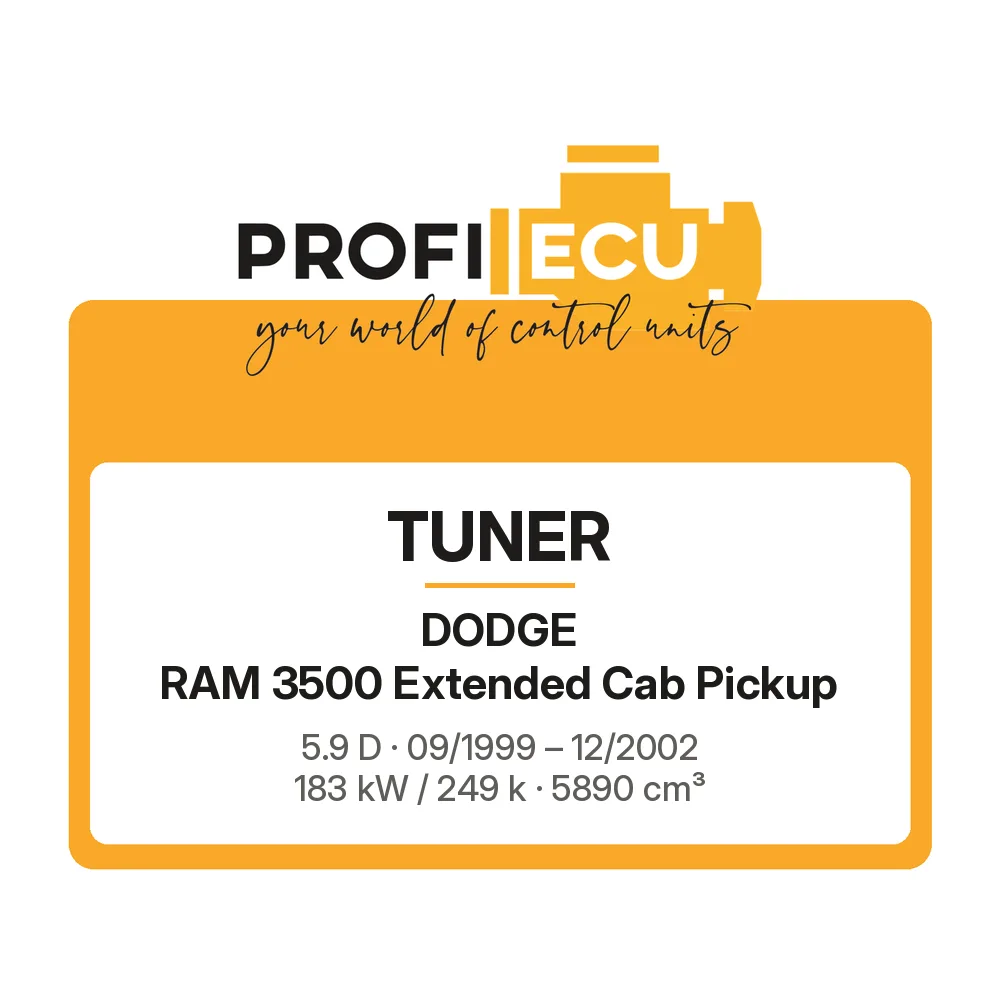 Etiketa ProfiECU: Tuner pro Dodge RAM 3500 Extended Cab Pickup 5.9 D 183 kW