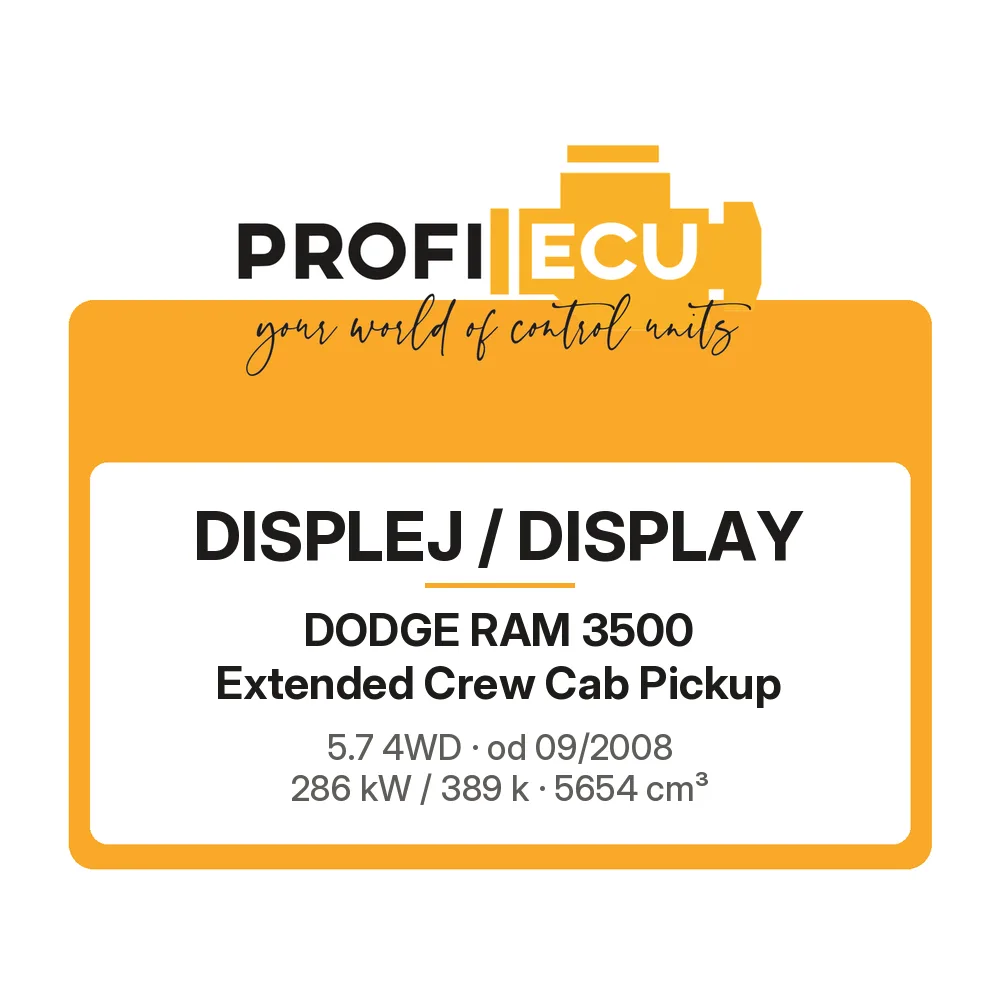 Etiketa ProfiECU: Displej / Display pro Dodge RAM 3500 Extended Crew Cab Pickup 5.7 4WD 286 kW