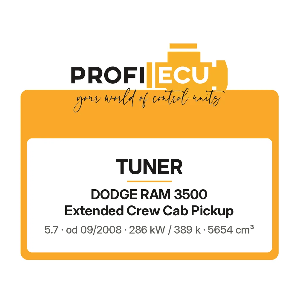 Etiketa ProfiECU: Tuner pro Dodge RAM 3500 Extended Crew Cab Pickup 5.7 286 kW