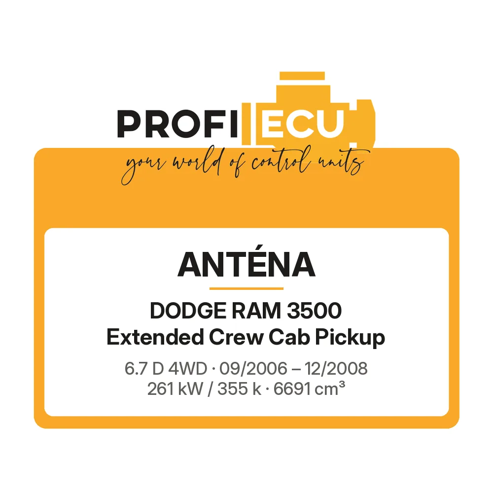 Etiketa ProfiECU: Anténa pro Dodge RAM 3500 Extended Crew Cab Pickup 6.7 D 4WD 261 kW