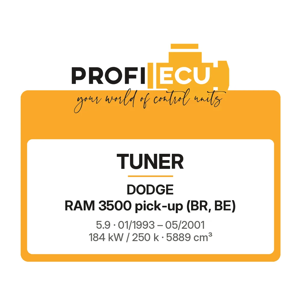 Etiketa ProfiECU: Tuner pro Dodge RAM 3500 pick-up 5.9 184 kW