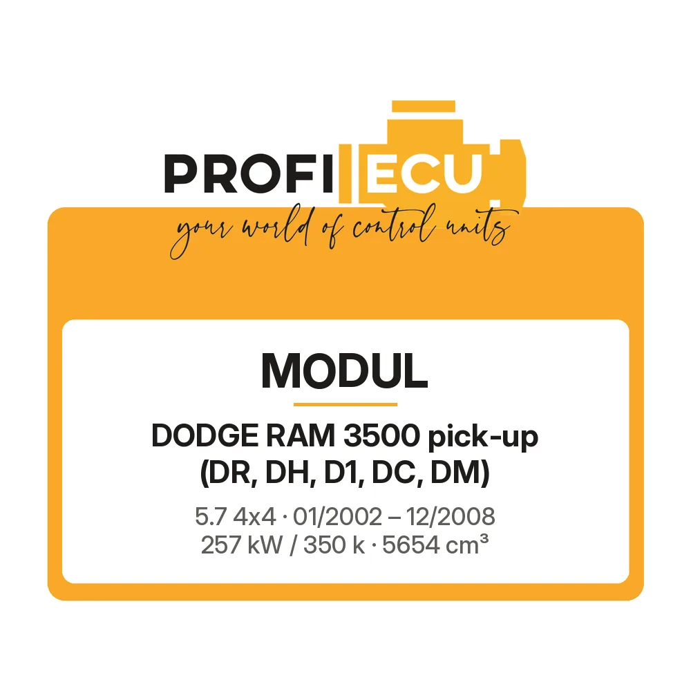 Etiketa ProfiECU: Modul pro Dodge RAM 3500 pick-up 5.7 4x4 257 kW