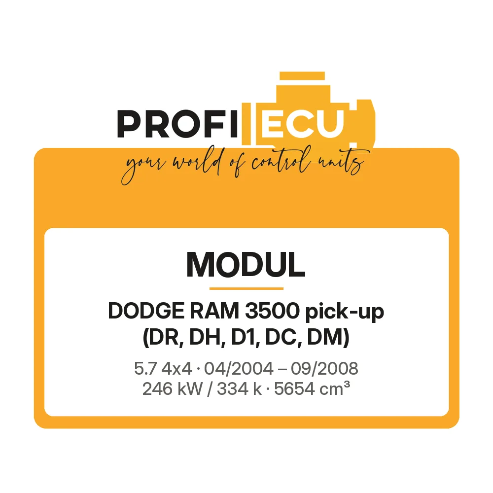 Etiketa ProfiECU: Modul pro Dodge RAM 3500 pick-up 5.7 4x4 246 kW