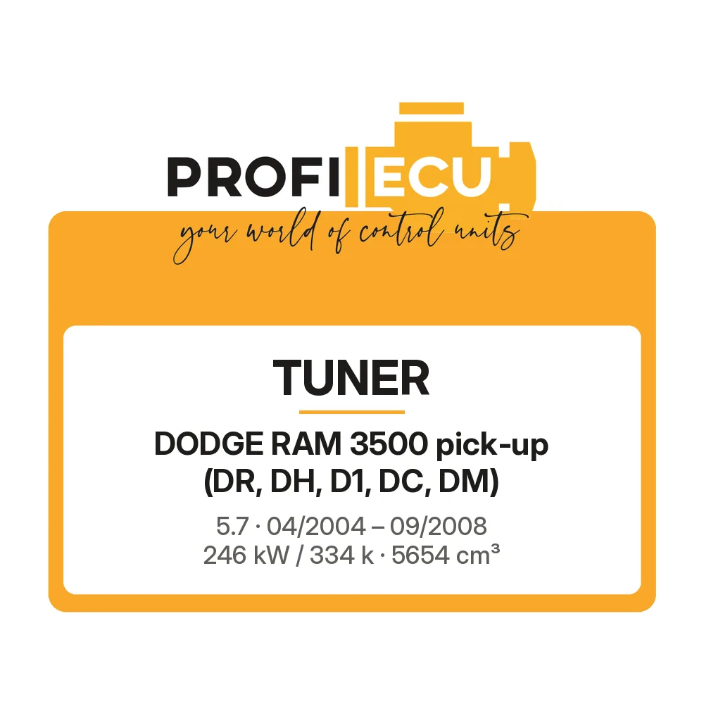 Etiketa ProfiECU: Tuner pro Dodge RAM 3500 pick-up 5.7 246 kW