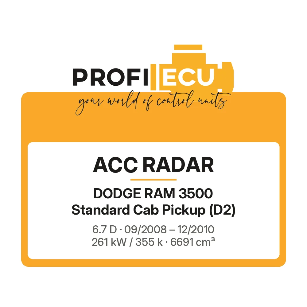 Etiketa ProfiECU: ACC Radar pro Dodge RAM 3500 Standard Cab Pickup 6.7 D 261 kW