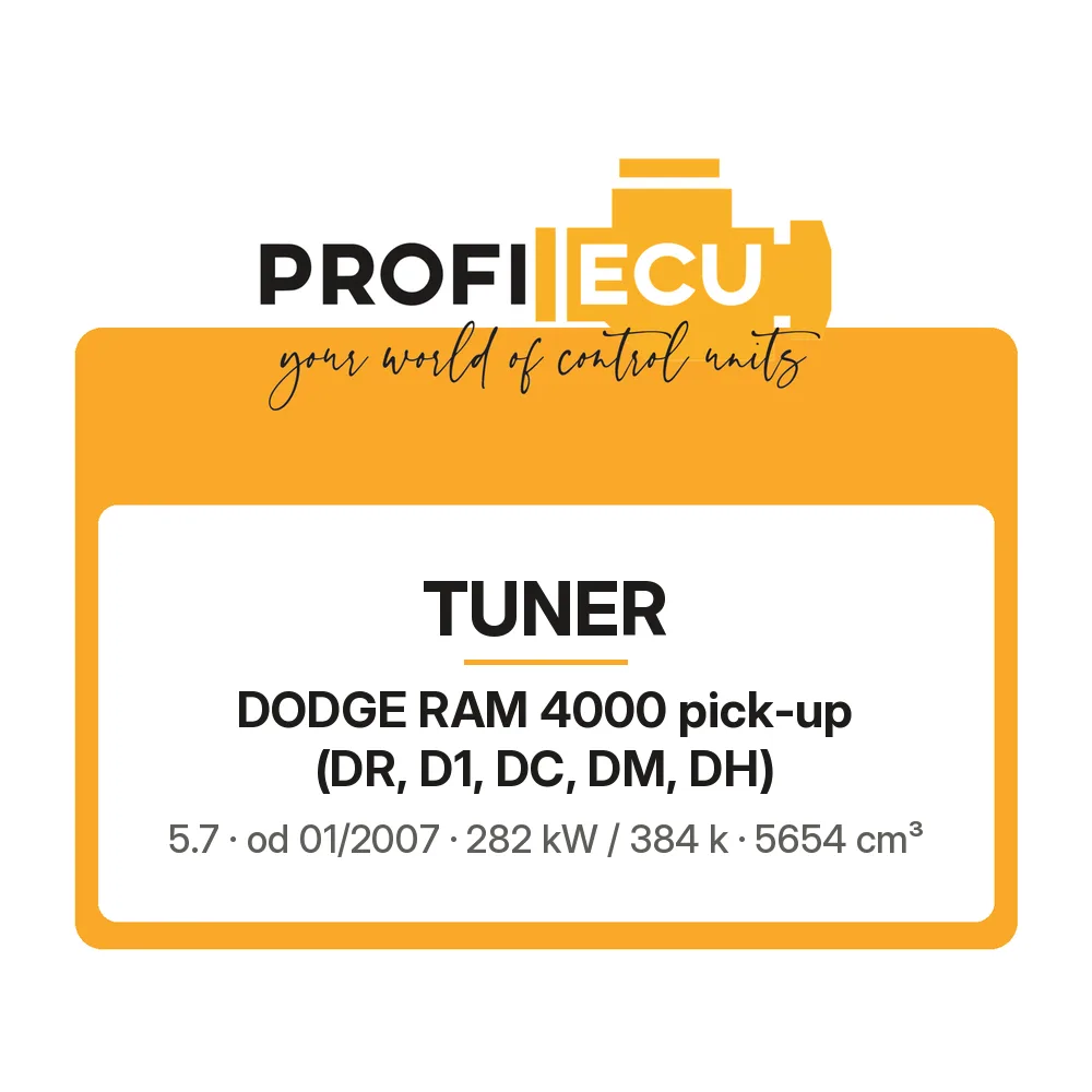 Etiketa ProfiECU: Tuner pro Dodge RAM 4000 pick-up 5.7 282 kW