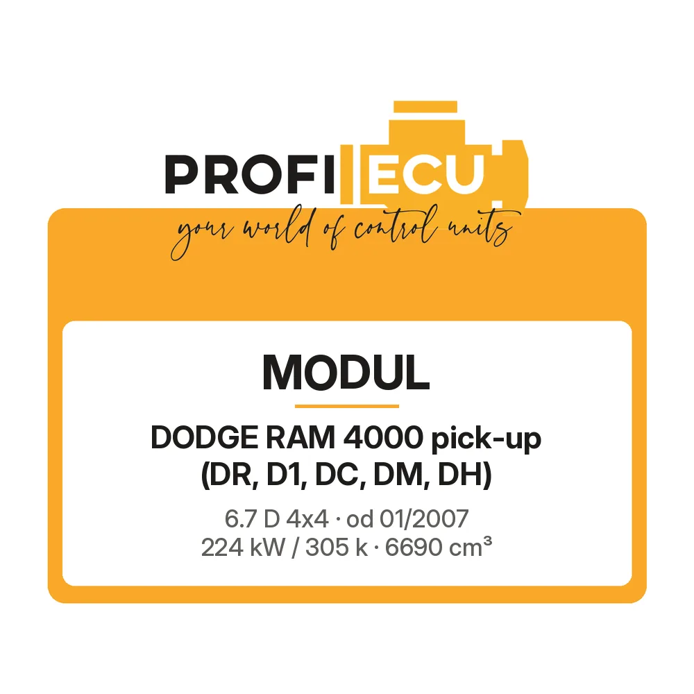 Etiketa ProfiECU: Modul pro Dodge RAM 4000 pick-up 6.7 D 4x4 224 kW