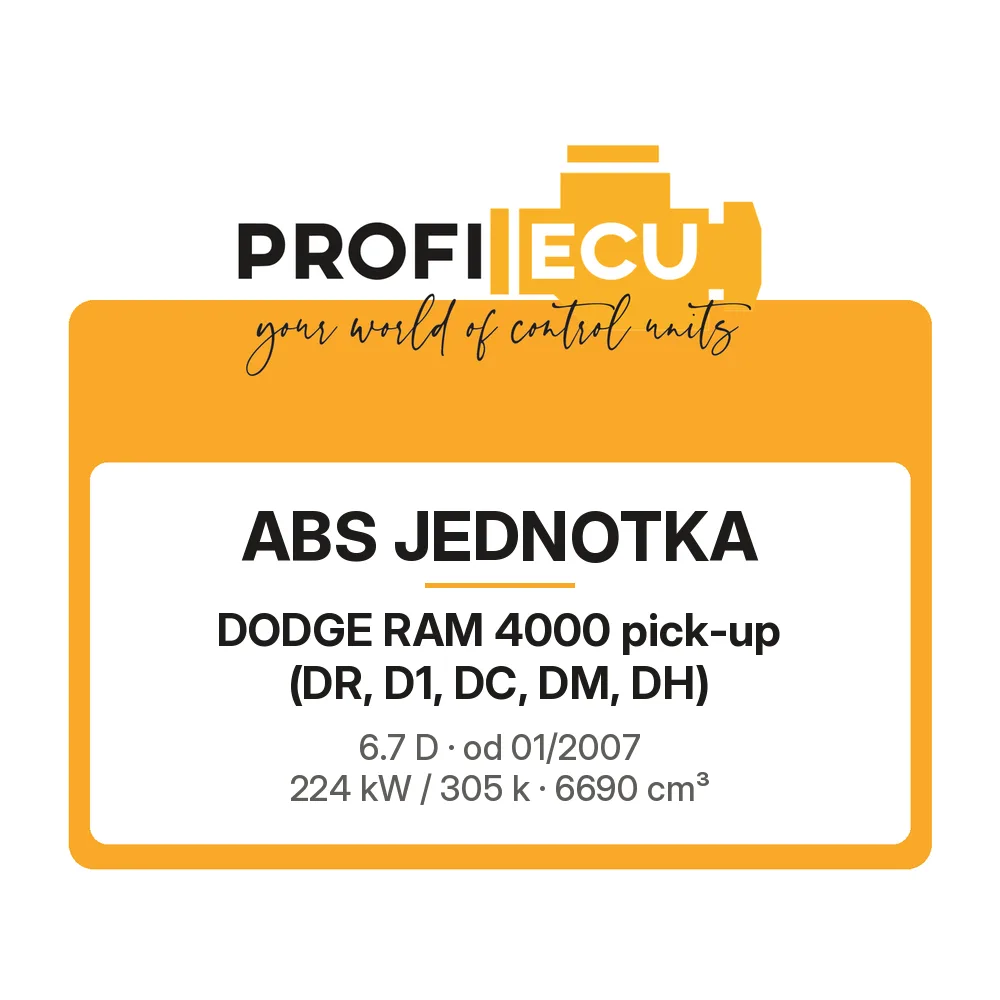 Etiketa ProfiECU: ABS jednotka pro Dodge RAM 4000 pick-up 6.7 D 224 kW