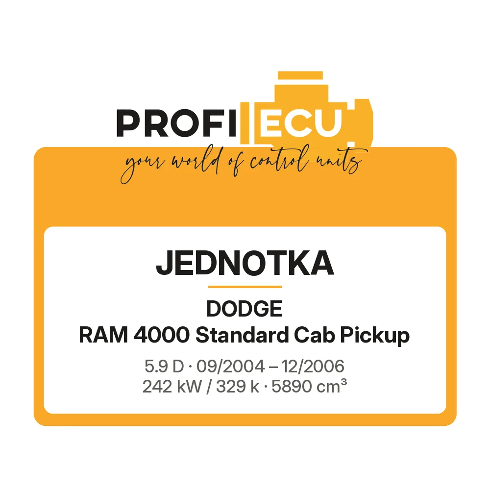 Etiketa ProfiECU: Jednotka pro Dodge RAM 4000 Standard Cab Pickup 5.9 D 242 kW