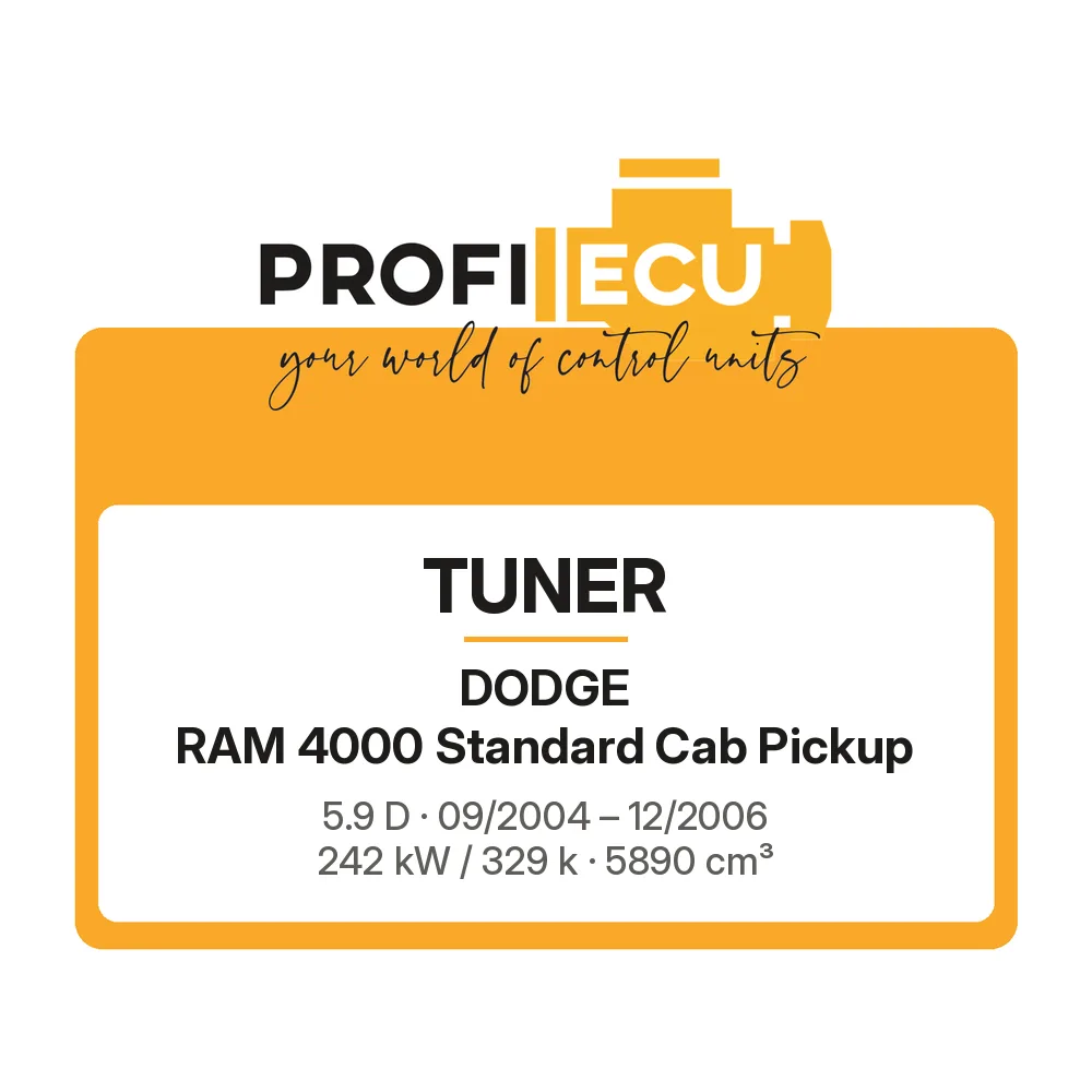 Etiketa ProfiECU: Tuner pro Dodge RAM 4000 Standard Cab Pickup 5.9 D 242 kW