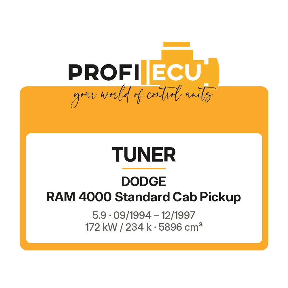Etiketa ProfiECU: Tuner pro Dodge RAM 4000 Standard Cab Pickup 5.9 172 kW