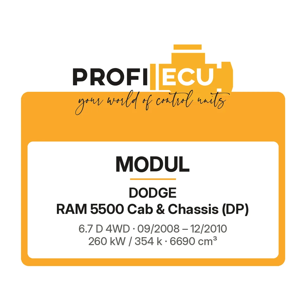 Etiketa ProfiECU: Modul pro Dodge RAM 5500 Cab & Chassis 6.7 D 4WD 260 kW