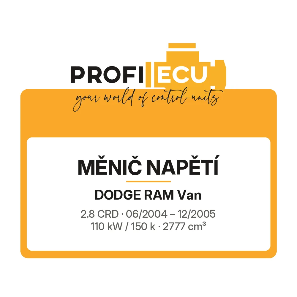 Etiketa ProfiECU: Měnič napětí pro Dodge RAM Van 2.8 CRD 110 kW