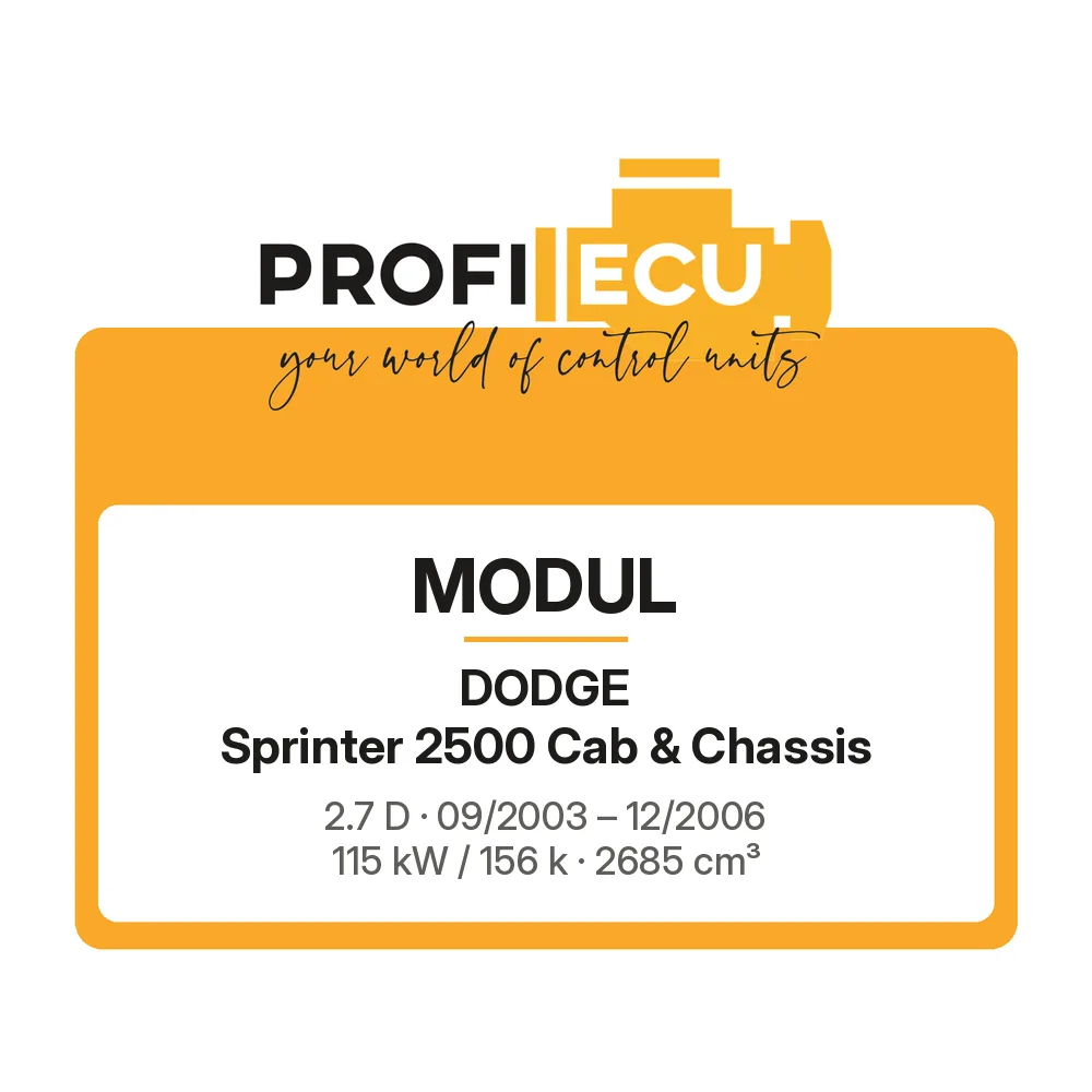 Etiketa ProfiECU: Modul pro Dodge Sprinter 2500 Cab & Chassis 2.7 D 115 kW