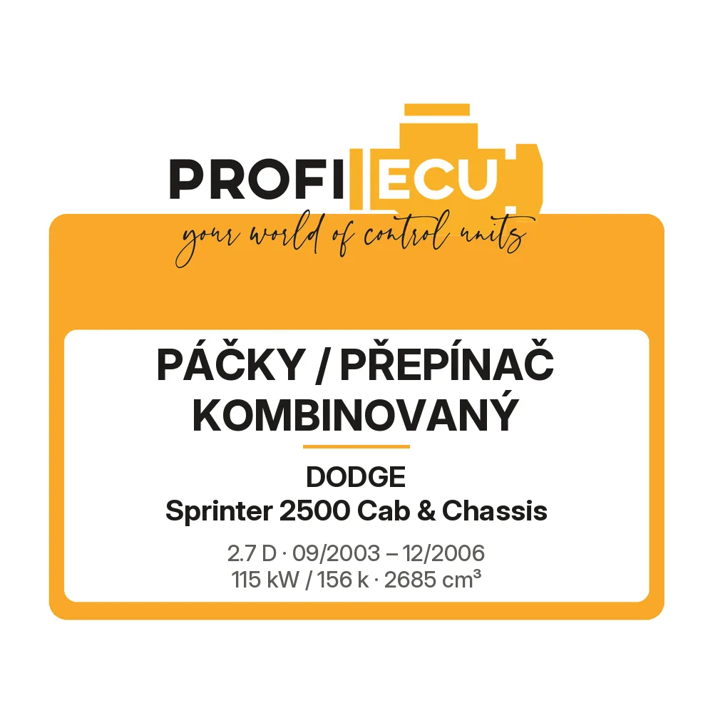Etiketa ProfiECU: Páčky / Přepínač kombinovaný pro Dodge Sprinter 2500 Cab & Chassis 2.7 D 115 kW