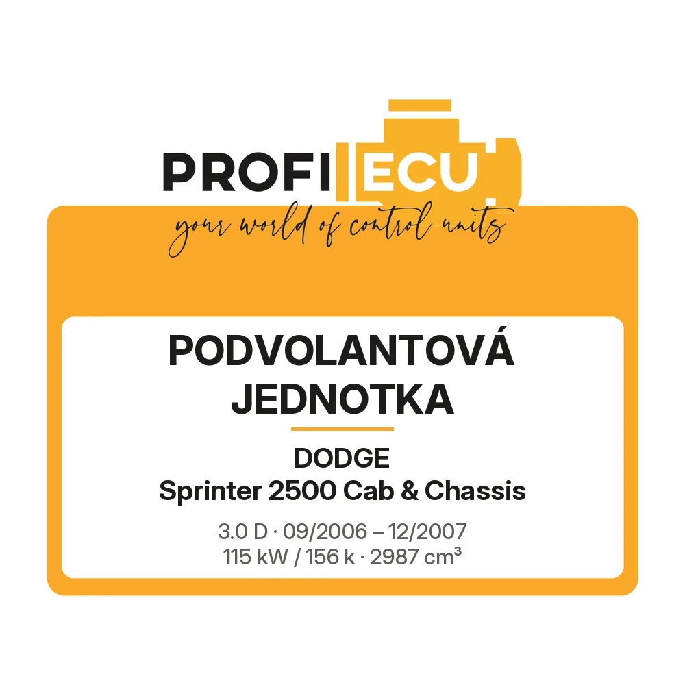 Etiketa ProfiECU: Podvolantová jednotka pro Dodge Sprinter 2500 Cab & Chassis 3.0 D 115 kW