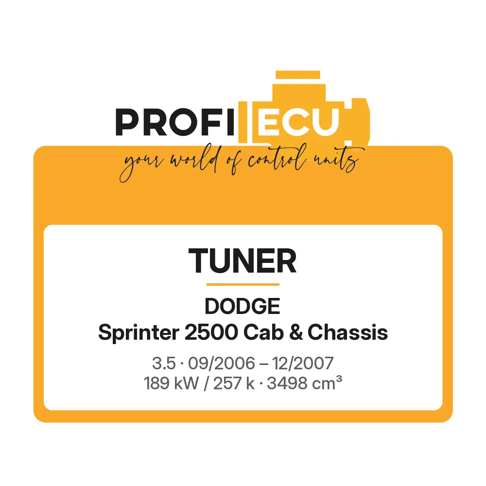 Etiketa ProfiECU: Tuner pro Dodge Sprinter 2500 Cab & Chassis 3.5 189 kW