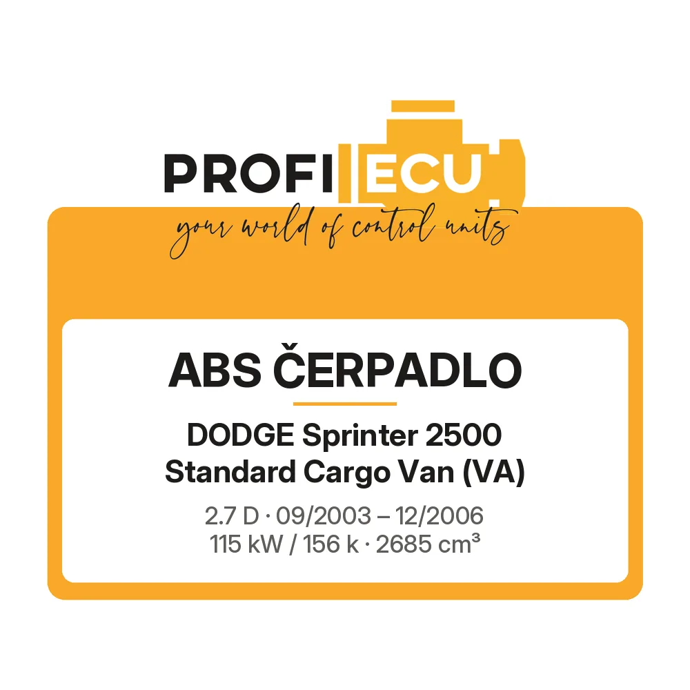 Etiketa ProfiECU: ABS čerpadlo pro Dodge Sprinter 2500 Standard Cargo Van 2.7 D 115 kW