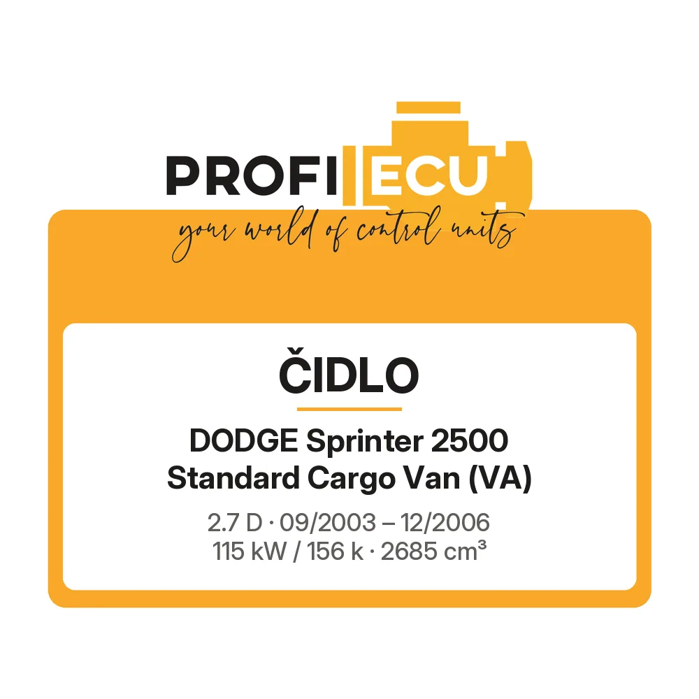 Etiketa ProfiECU: Čidlo pro Dodge Sprinter 2500 Standard Cargo Van 2.7 D 115 kW